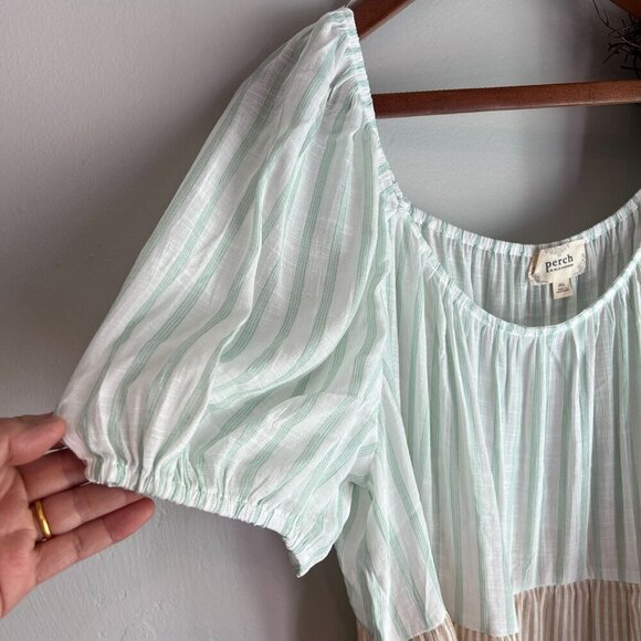 Perch Blu Pepper Womens Lightweight Tiered Top 2X Colorblock - Picture 3 of 8